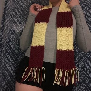 Harry Potter inspired Maroon and Gold winter scarf